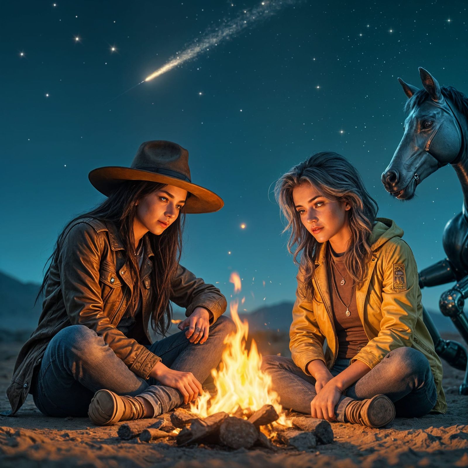 Nova and Spark: Campfire Under the Stars