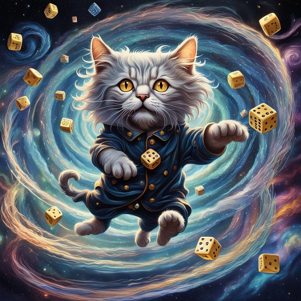 Einstein Wrestles Schrodinger's Cat in Surreal Vortex