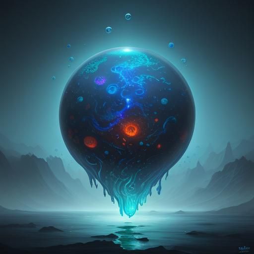 Bioluminescent Creature Transforms in Iridescent Cocoon