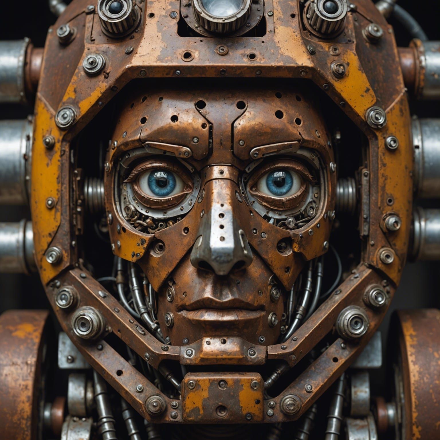Striking Robot Portrait with Human Eye