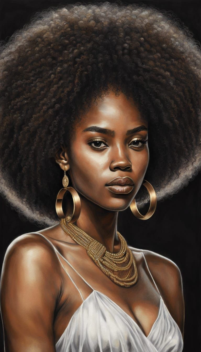 Elegant Charcoal Portrait of a Young Woman