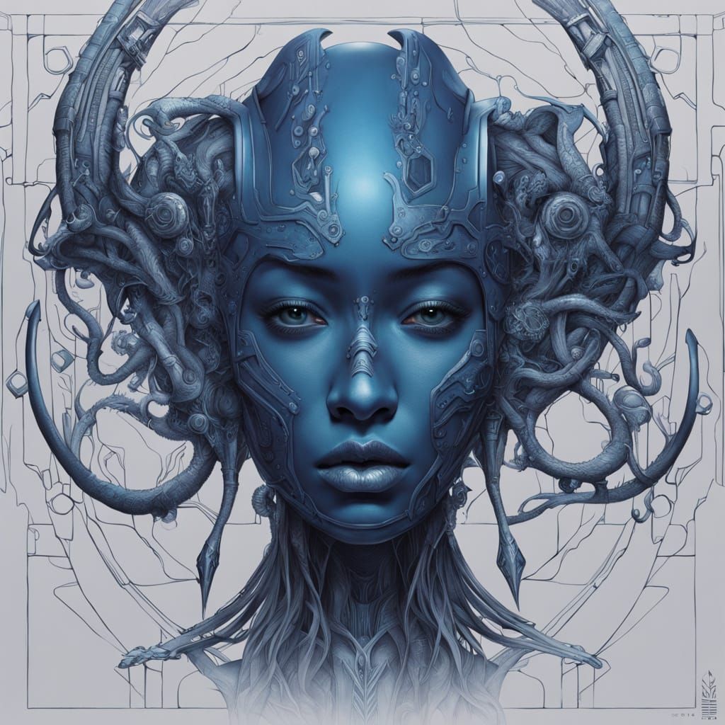 Cyberpunk Goddess of Evolution Reigns Supreme