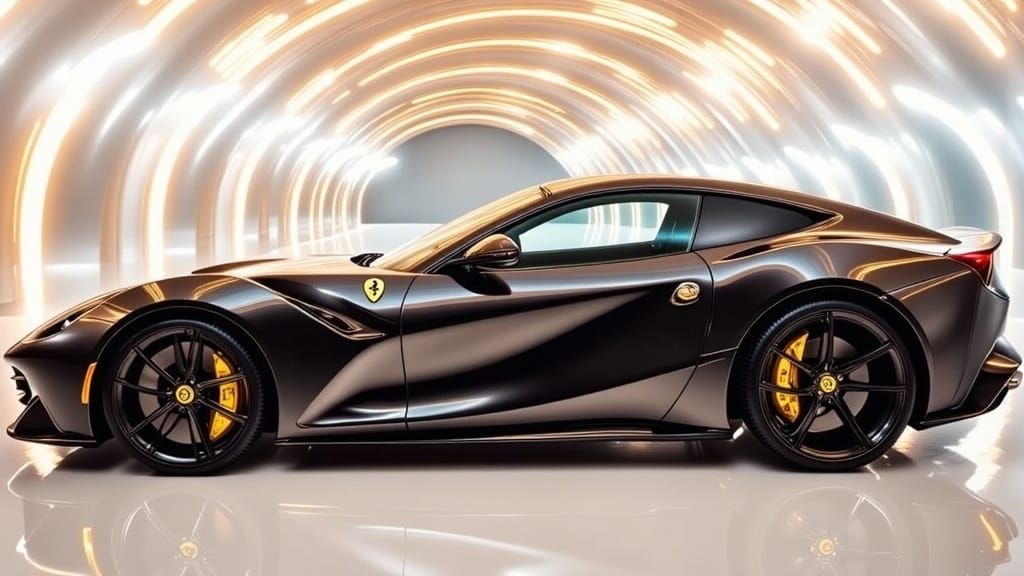 Ferrari Superfast in Fiery Tunnel