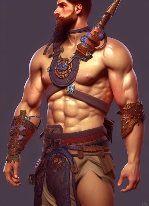 Medieval Warrior in Forest: Hyperdetailed Digital Art