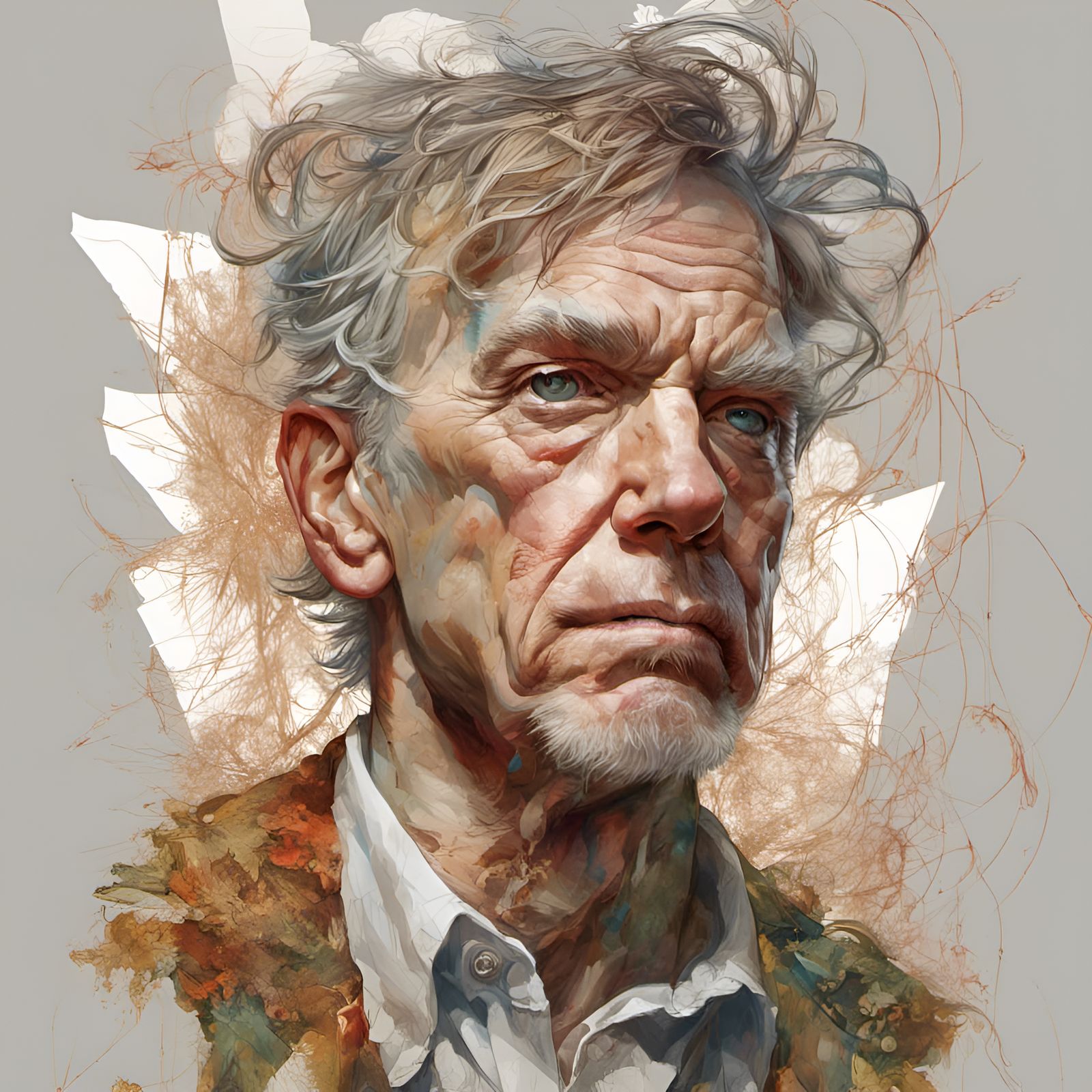 Detailed Character Portrait in Digital Illustration Style