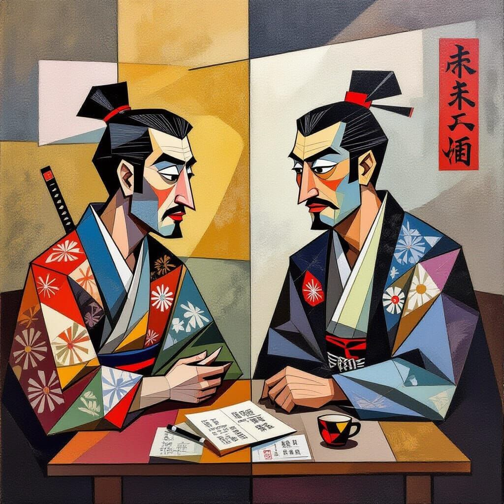 Pablo Picasso meet Samurai Zatoichi.. in Cubism