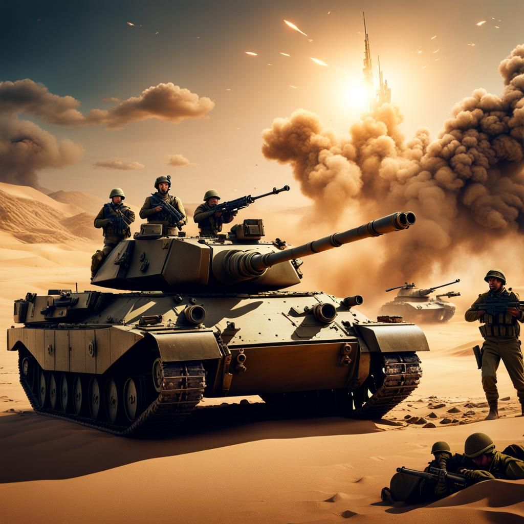 IDF Soldiers Before Battle: Detailed Matte Painting