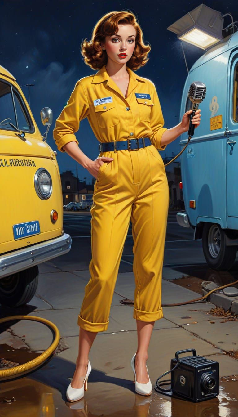 April O'Neal Pinup Portrait in Gil Elvgren Style