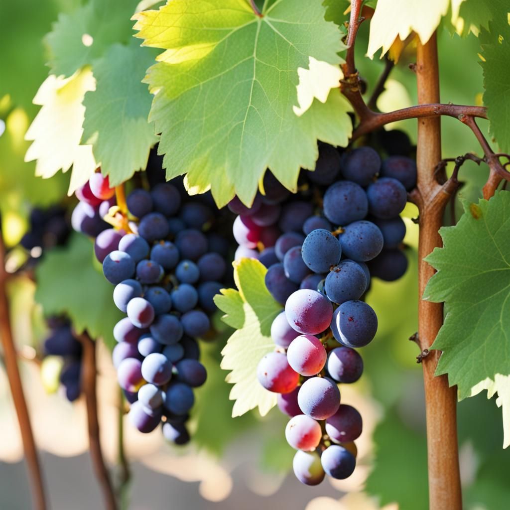 Lush Grapes in Natural Setting