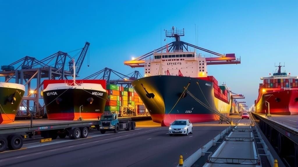 Freight Ships at the Docks