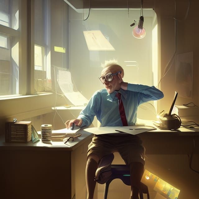 Brain-Computer Student in 2050: Ultra-Detailed Digital Art