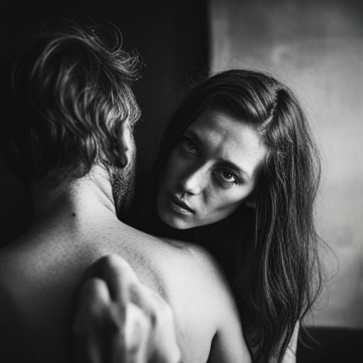 Couple's Adoring Gaze in Ambient Light