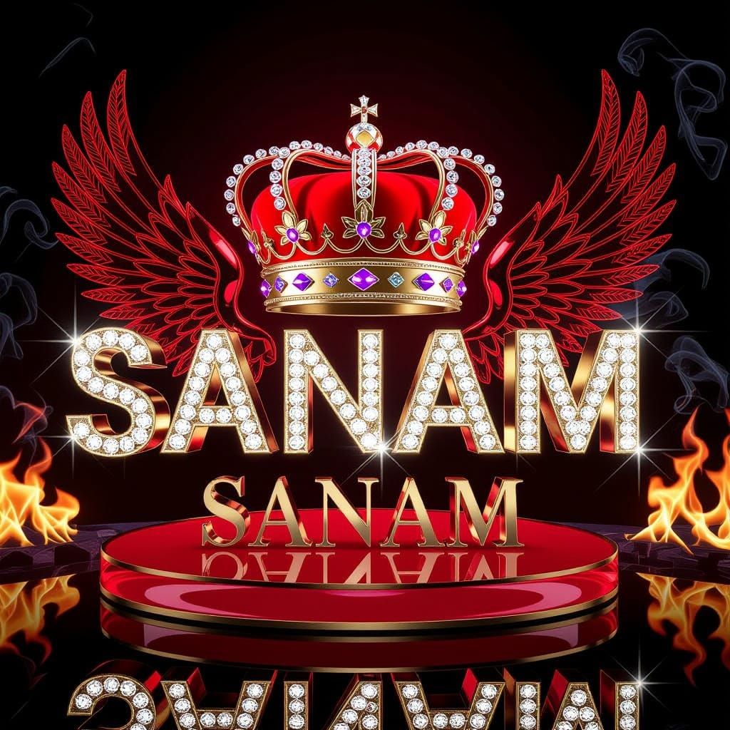 Opulent "Sanam" Typography in Regal 3D Render