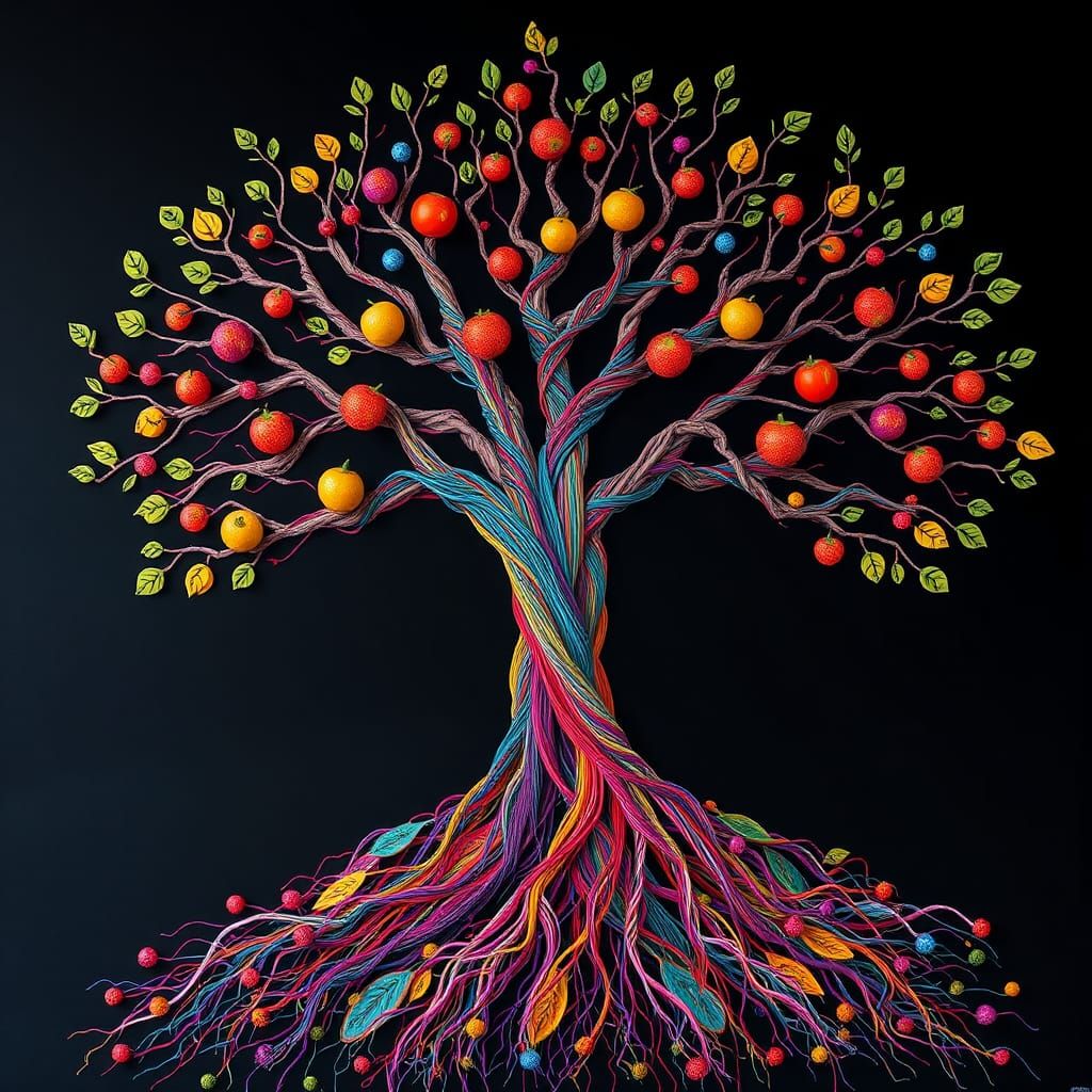 Colorful String Art Tree of Life