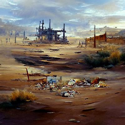 Desolate Wasteland: Oil Painting in Classical Realism