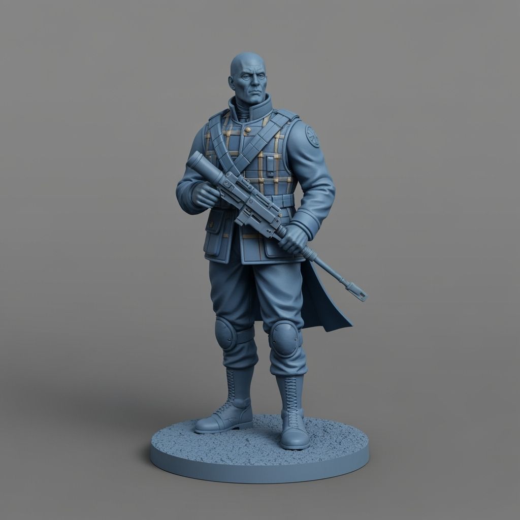 Resin Cast Tartan Soldier in Blue