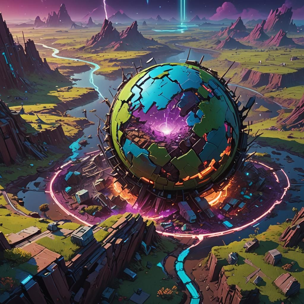 Planet Earth Reforming: Vibrant Concept Art