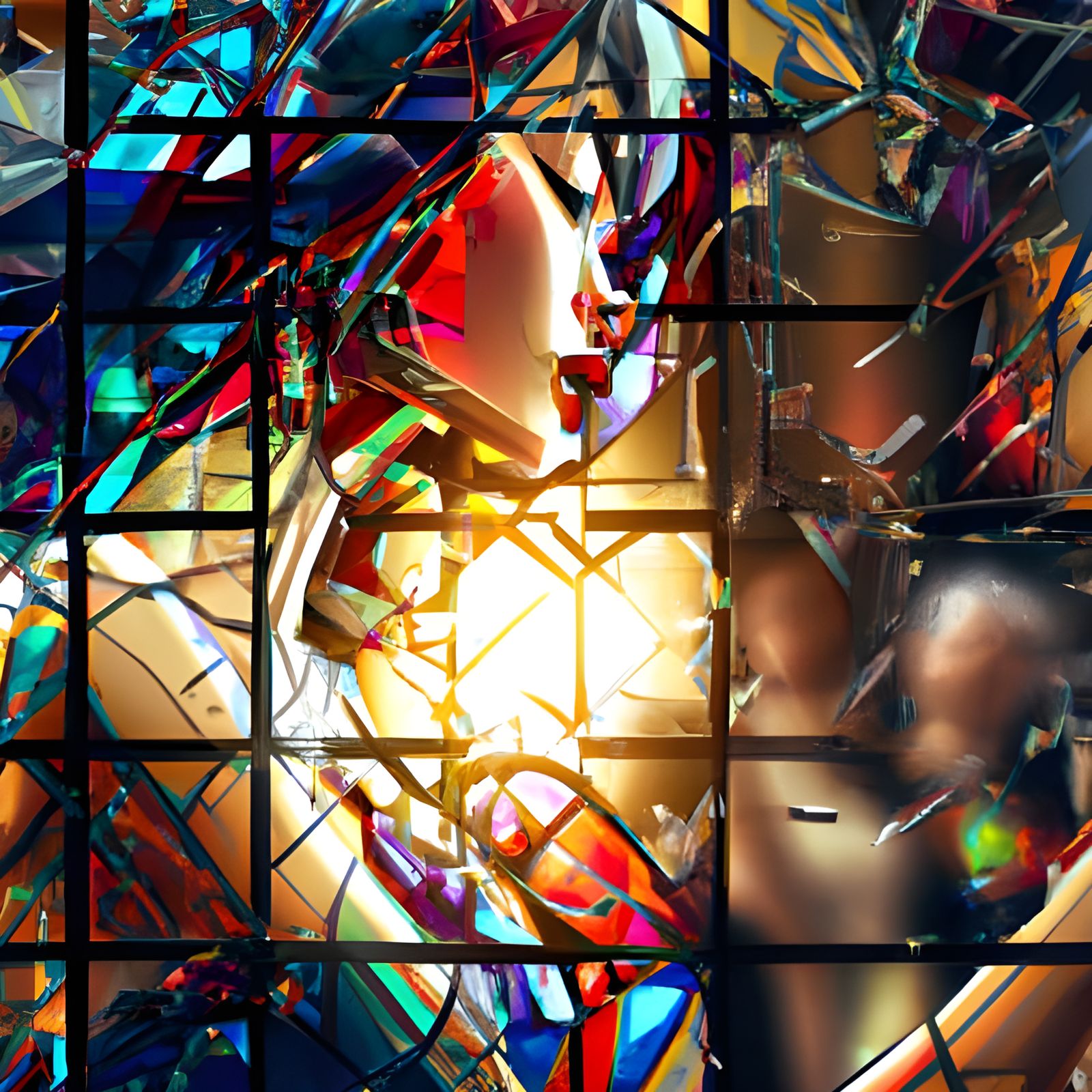Stained Glass Woman in Hyperrealistic Detail