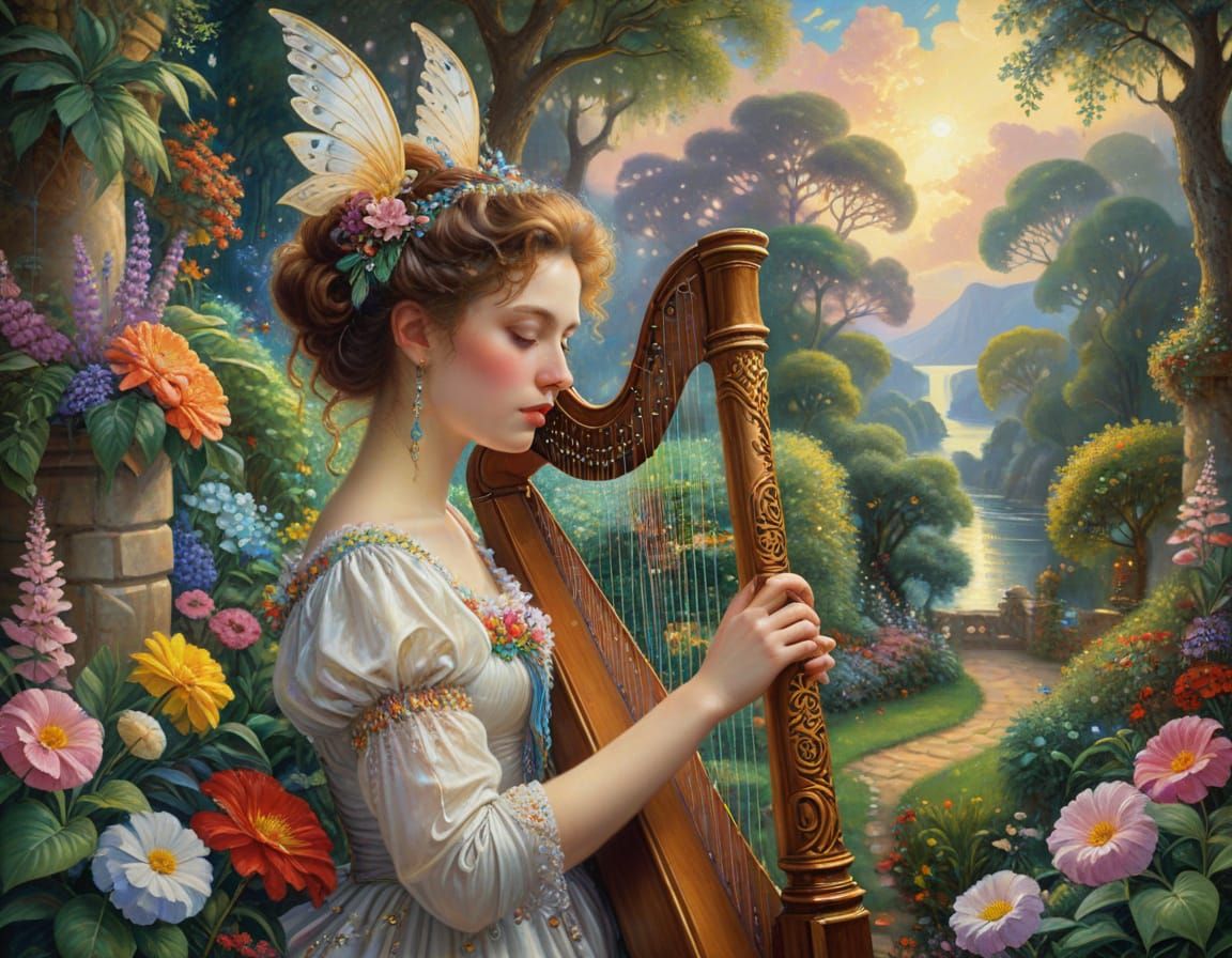 Caribbean Musicians in Eden: A Vibrant Oil Painting