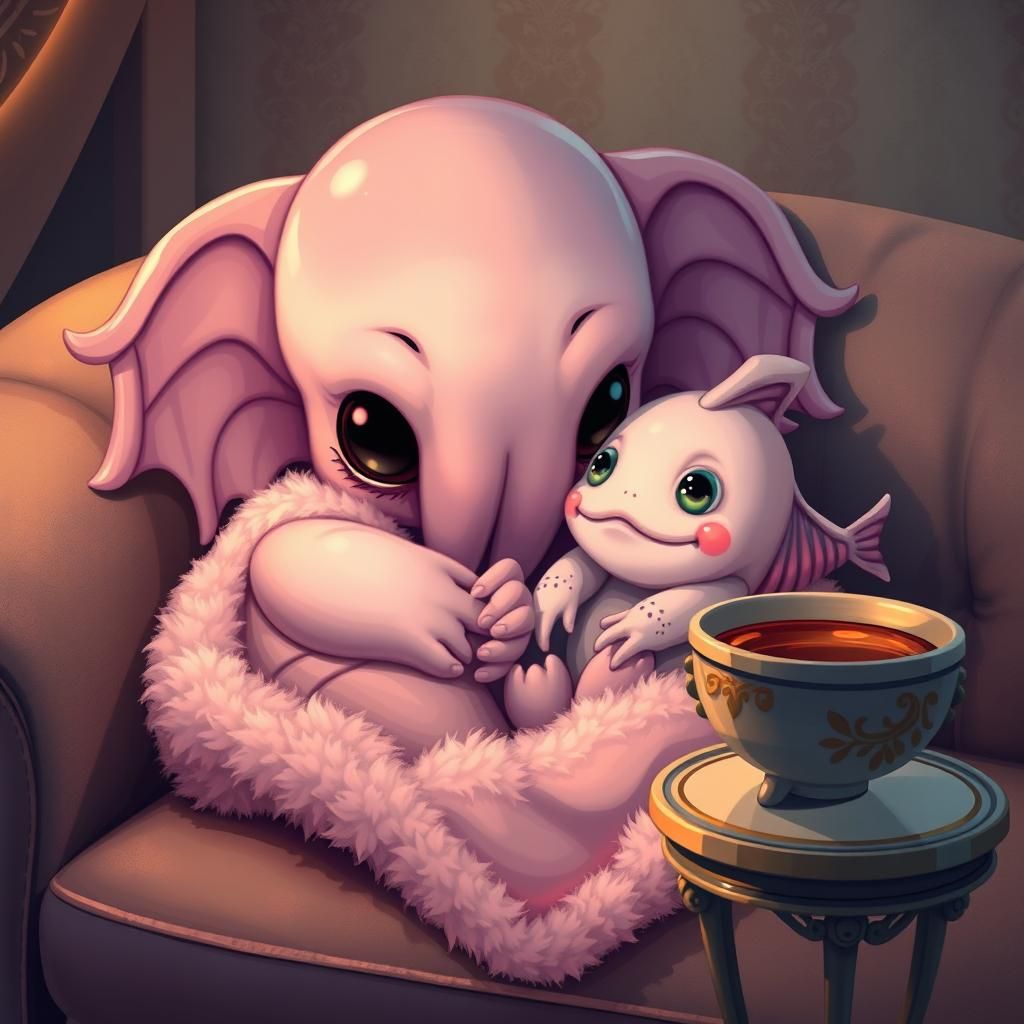 Adorable Cutethulhu Cuddles Dagon Plushie in Pastel Hues