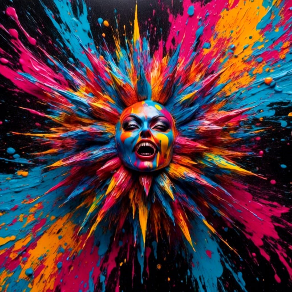 Abstract Pop Fusion in Street Art Style