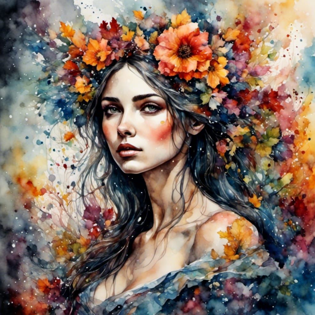 Colorful Russian Fairy in Graffiti Street Art