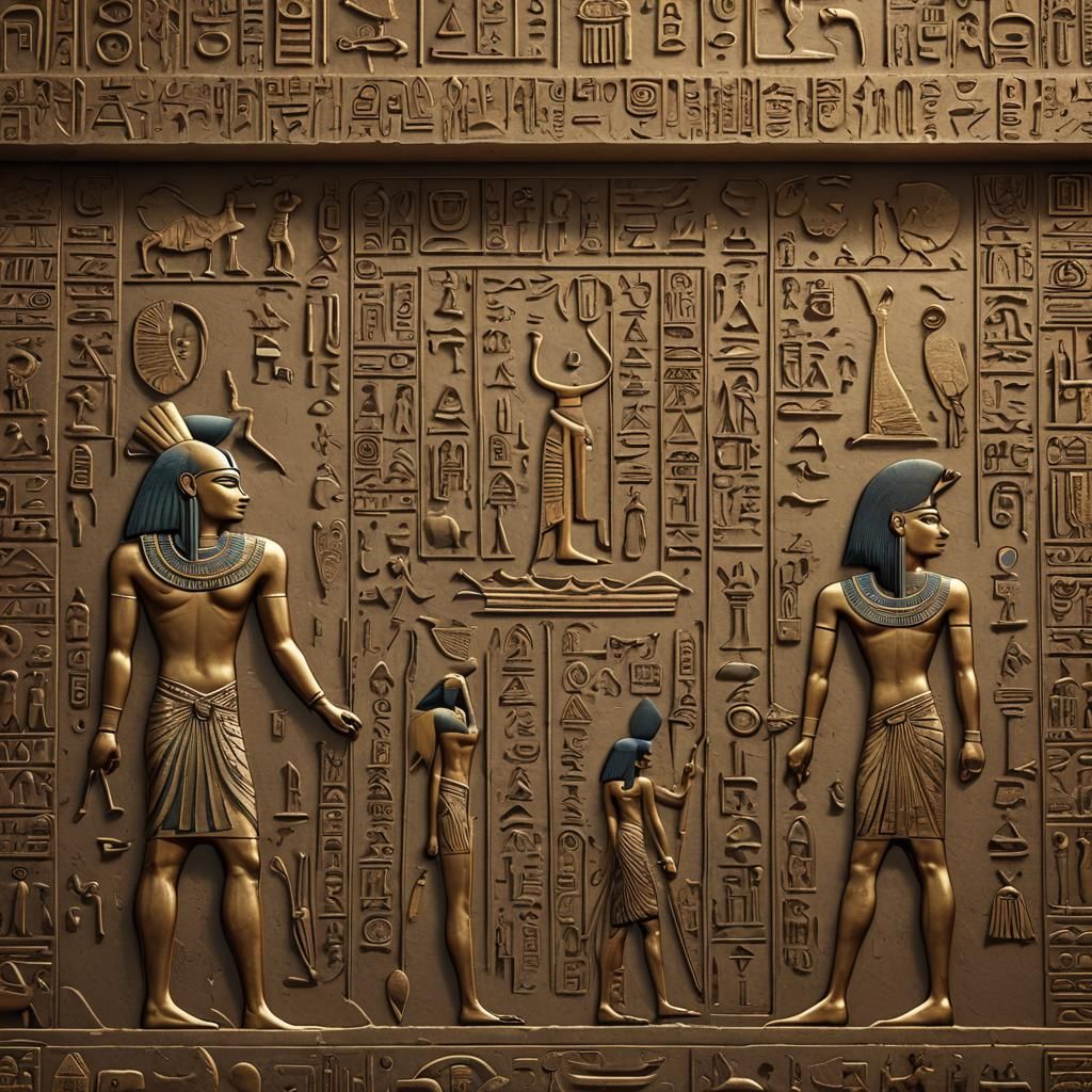 Detailed Egyptian Hieroglyph Matte Painting