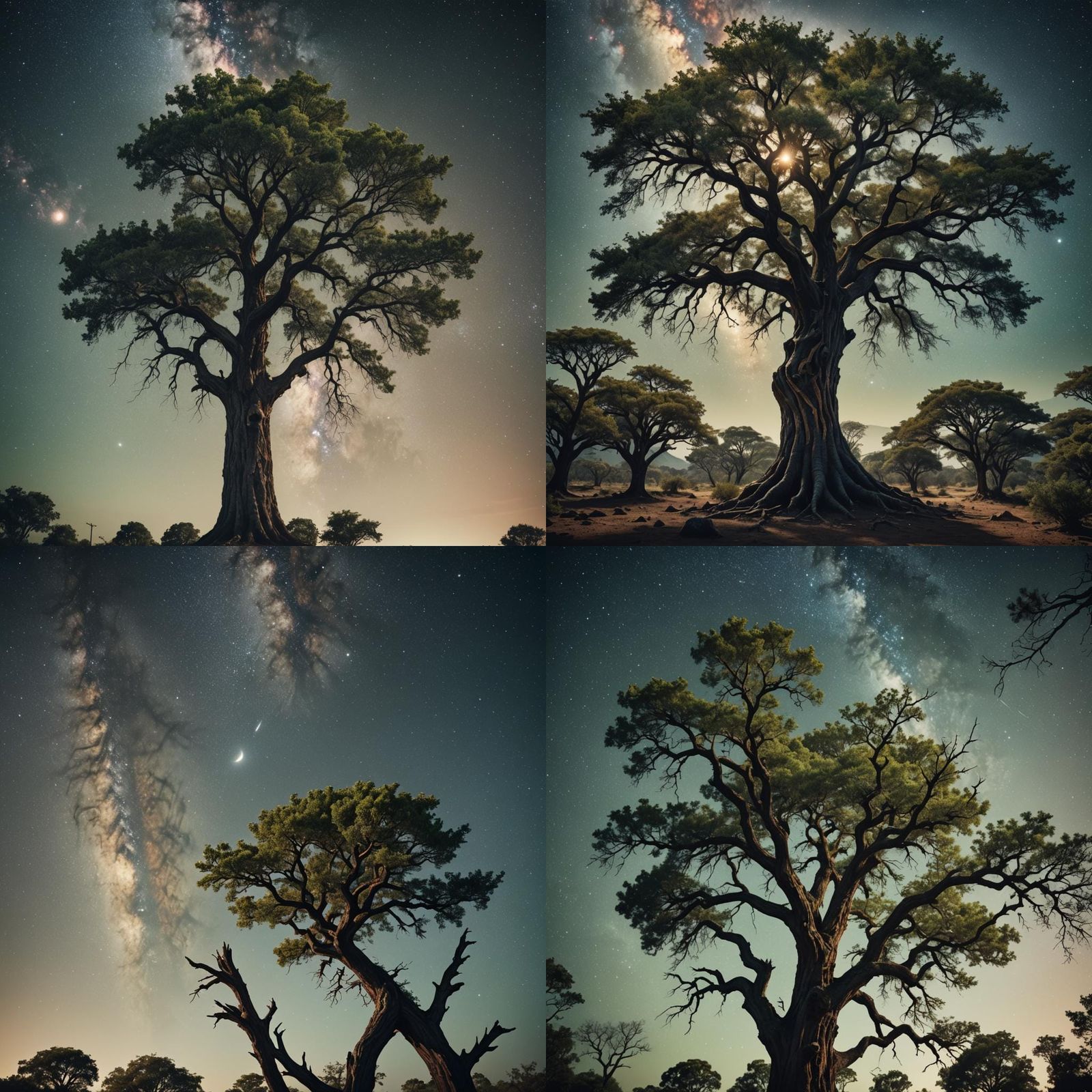 Epic Tree Reaching Space: Cinematic Film Still