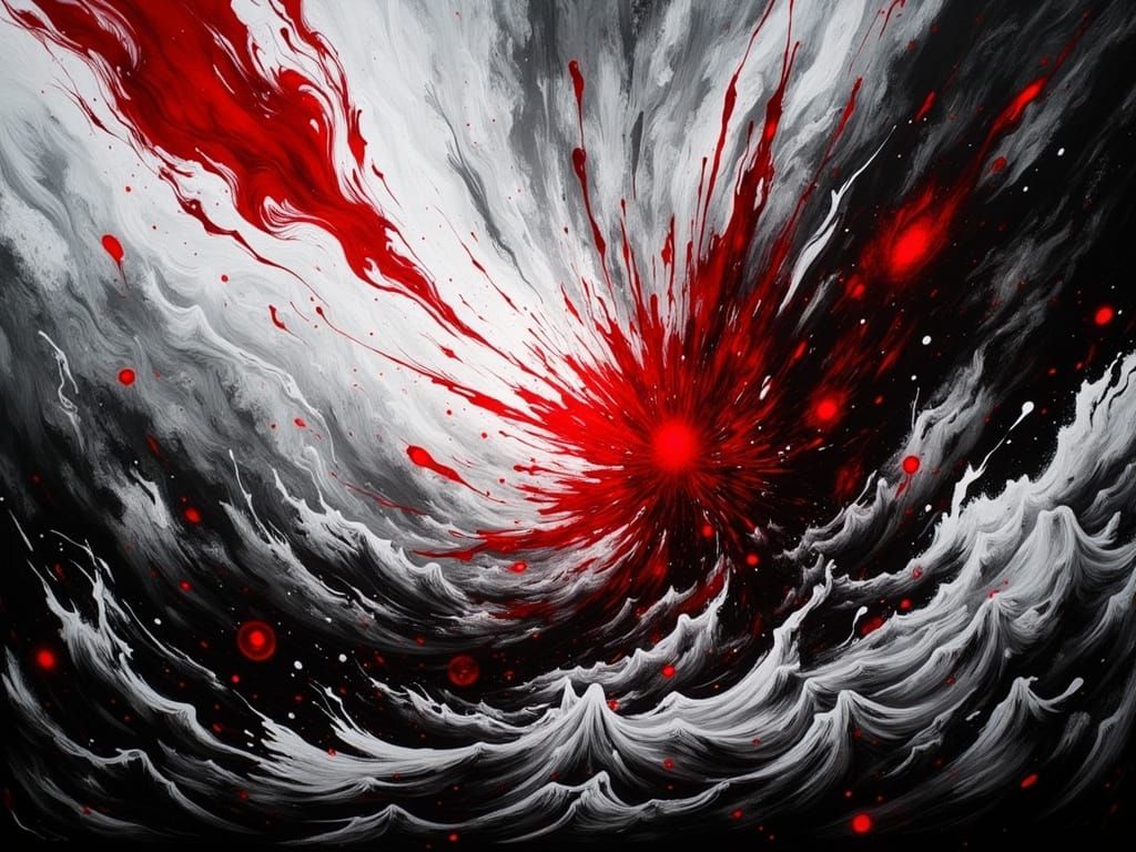 Turmoil Unleashed in Dark, Abstract Expressionism