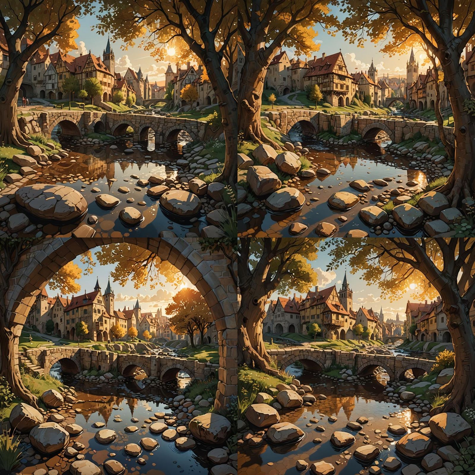 Medieval Cityscape Concept Art in Renaissance Style