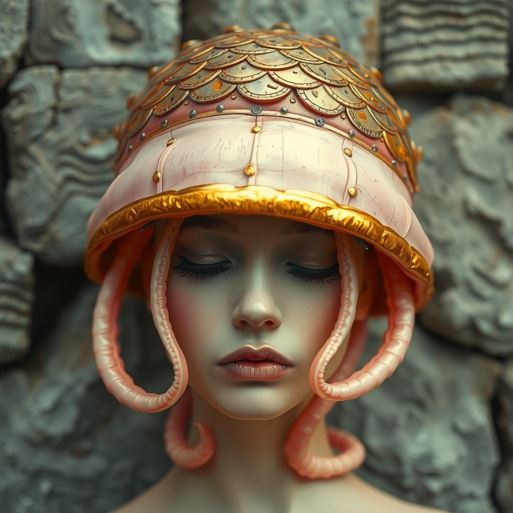 Anthropomorphic Jellyfish Woman in Pastel Colors