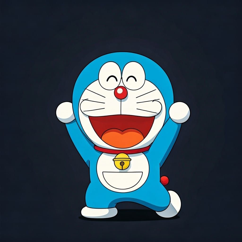 Doraemon Laughs: Cel-Shaded Anime Manga Scan