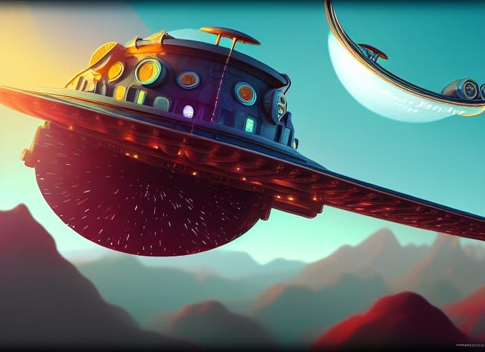Retrofuturistic Flying Saucer Ride