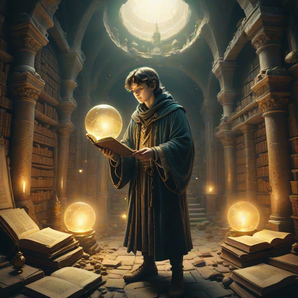 Surreal Castle Discovery in Muted Fantasy Style