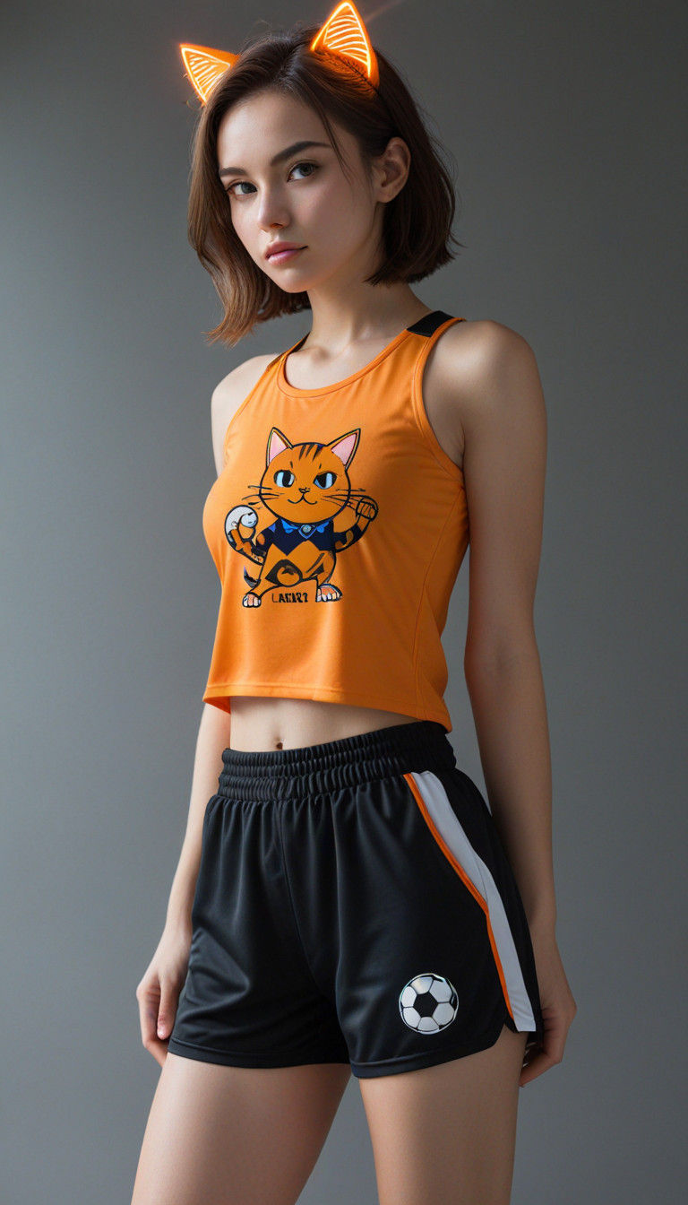 Fantasy Cheerleader in Cyberpunk Style