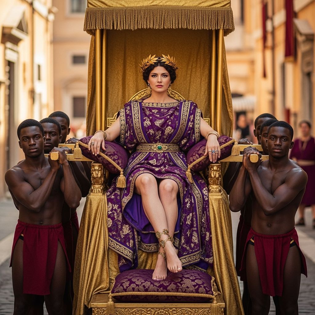 Empress Messalina on Gold Throne in Ancient Rome