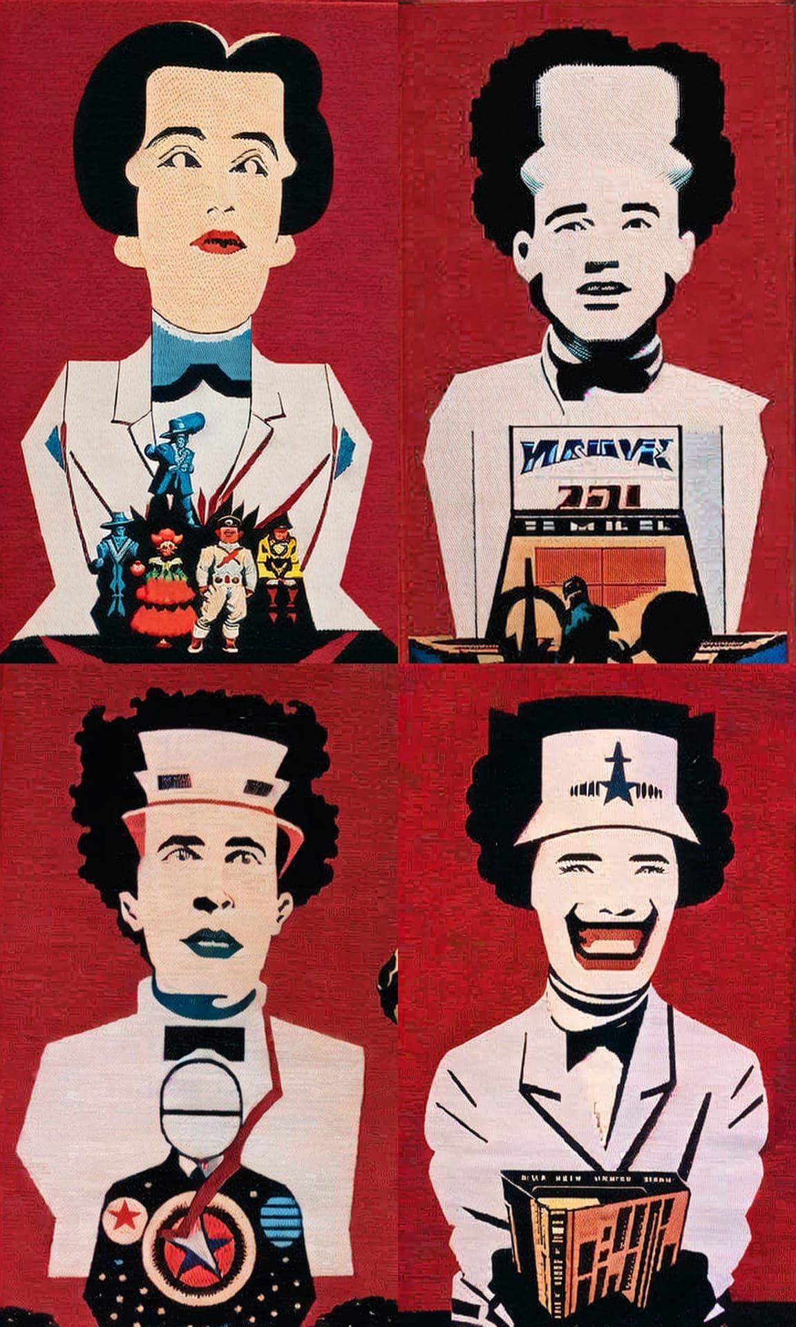 Norman Rockwell style illustration of the Hitchhikers guide to the Galaxy