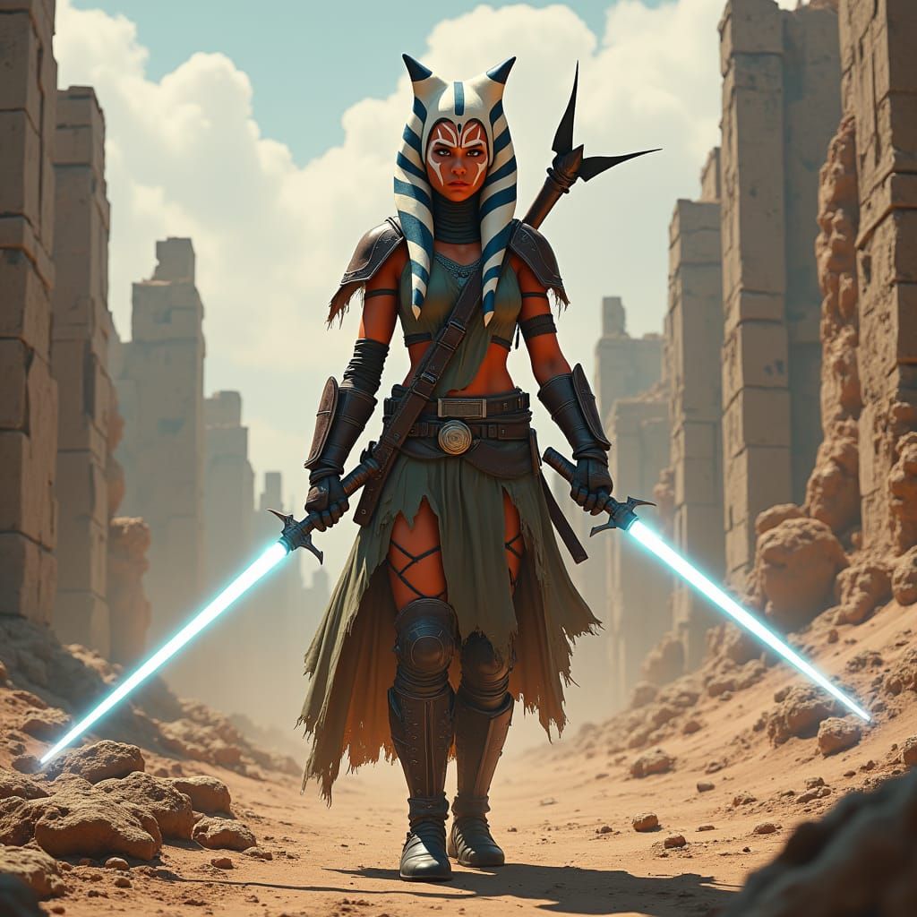 Ahsoka Tano in Mandalorian Armor, Post-Apocalyptic Matte Pai...