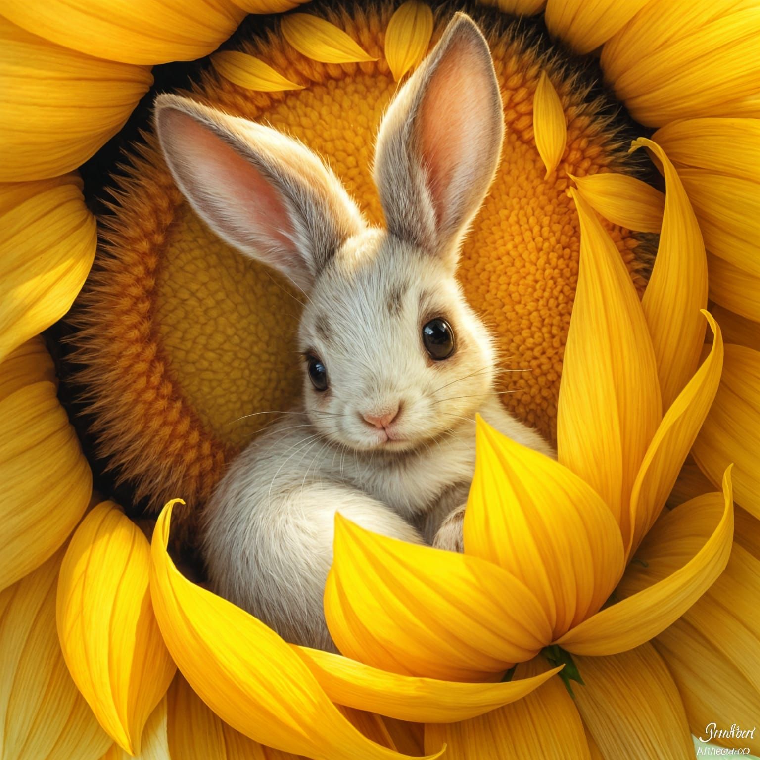 Whimsical Floral Scene in Watercolor Style