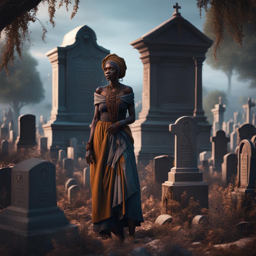 Maman Brigitte in Cemetery: Fantasy Concept Art