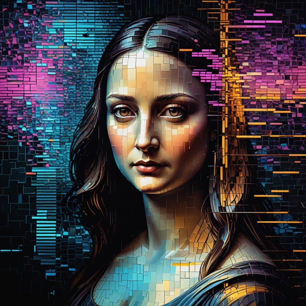 Mona Lisa as Digital Glitch Art