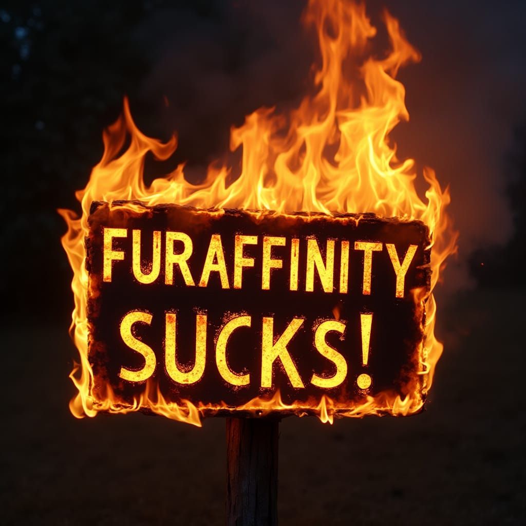 Fiery Sign Displaying Controversial Message