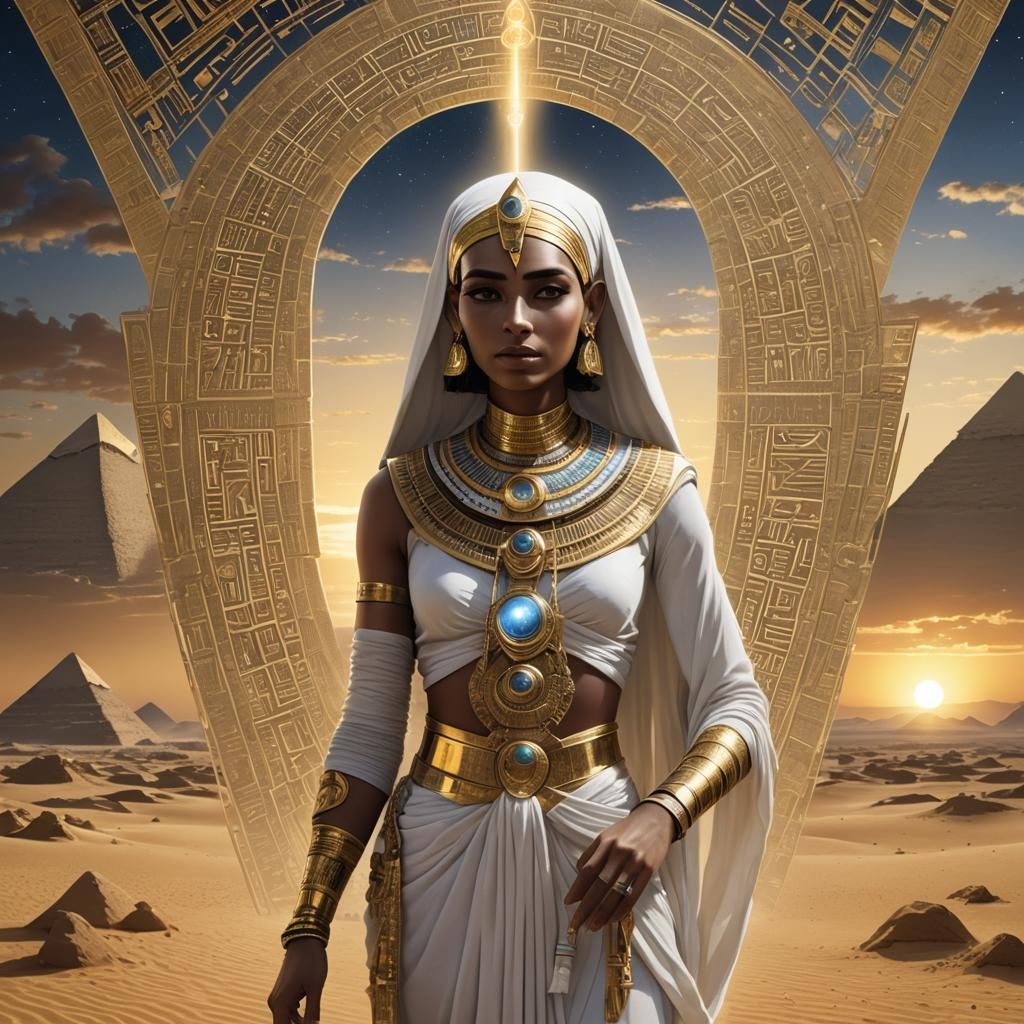 Egyptian white and gold