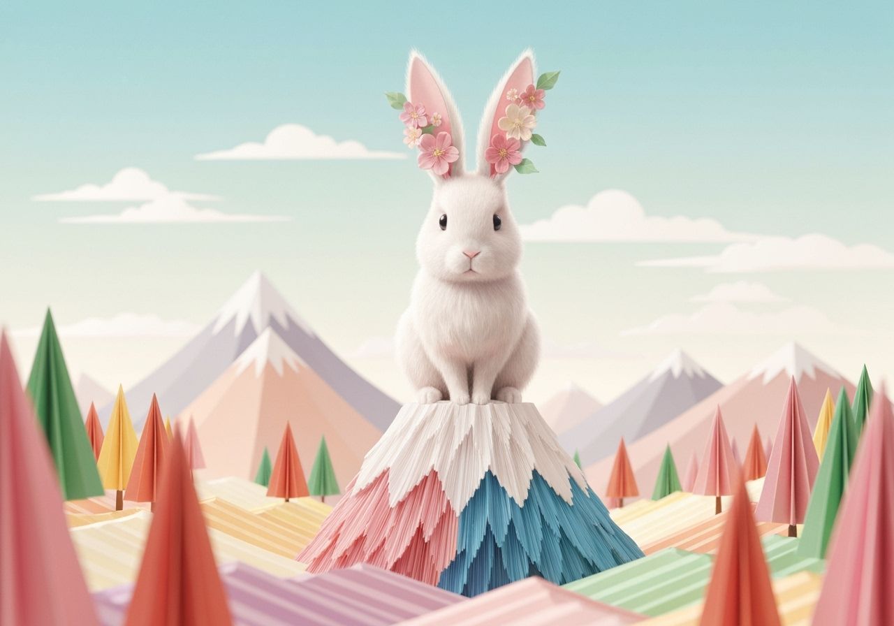 Fluffy Bunny in Origami World