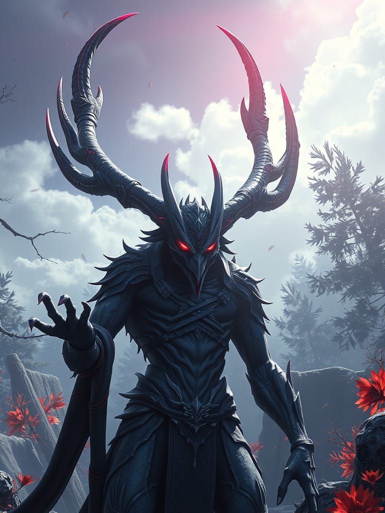 Surreal Wendigo in Cyberpunk Aesthetic