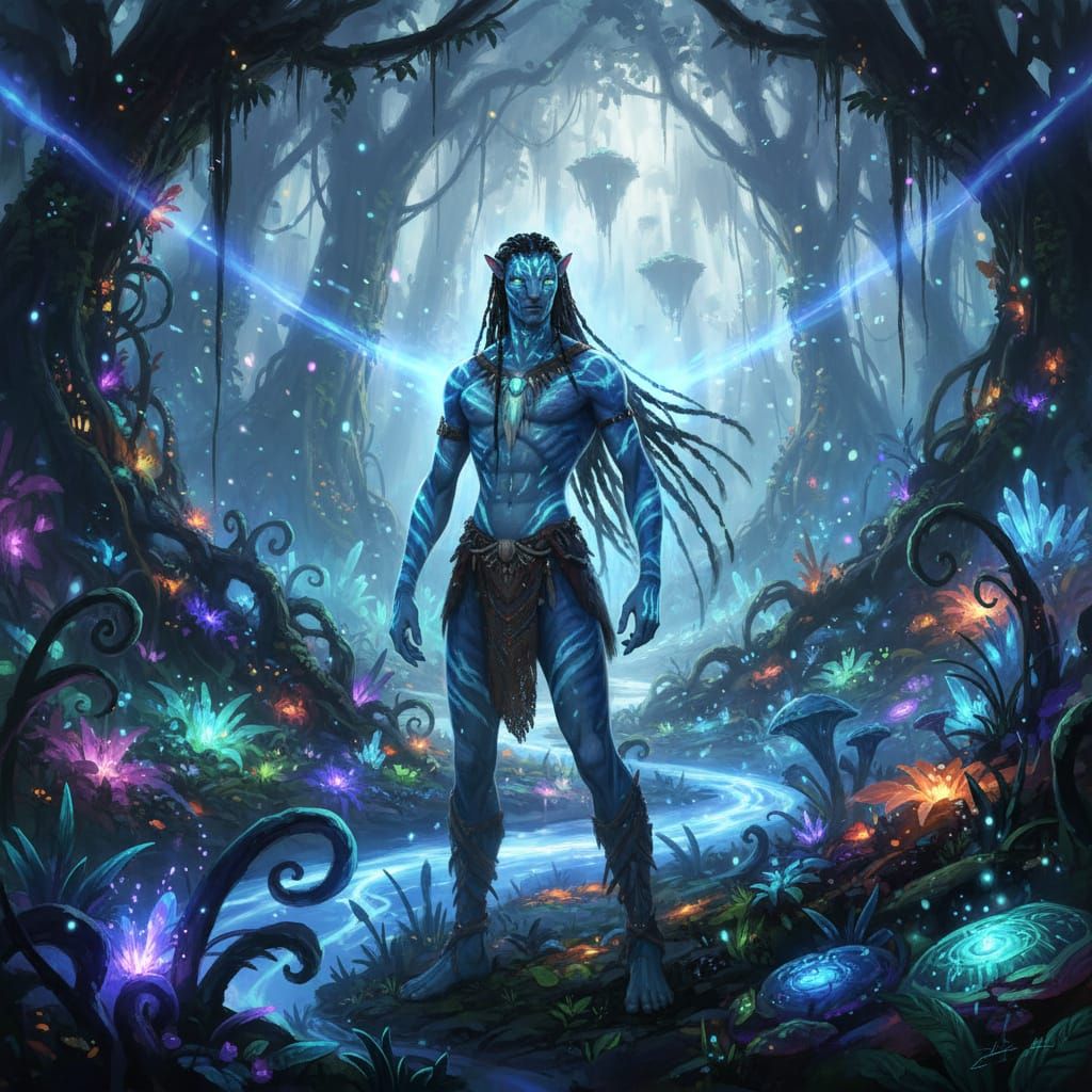 Na'Vi in Bioluminescent Pandora Forest