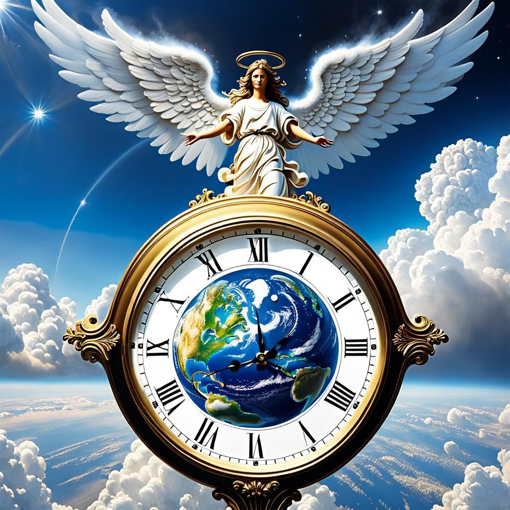 Angelic Watcher Over Earth Clock
