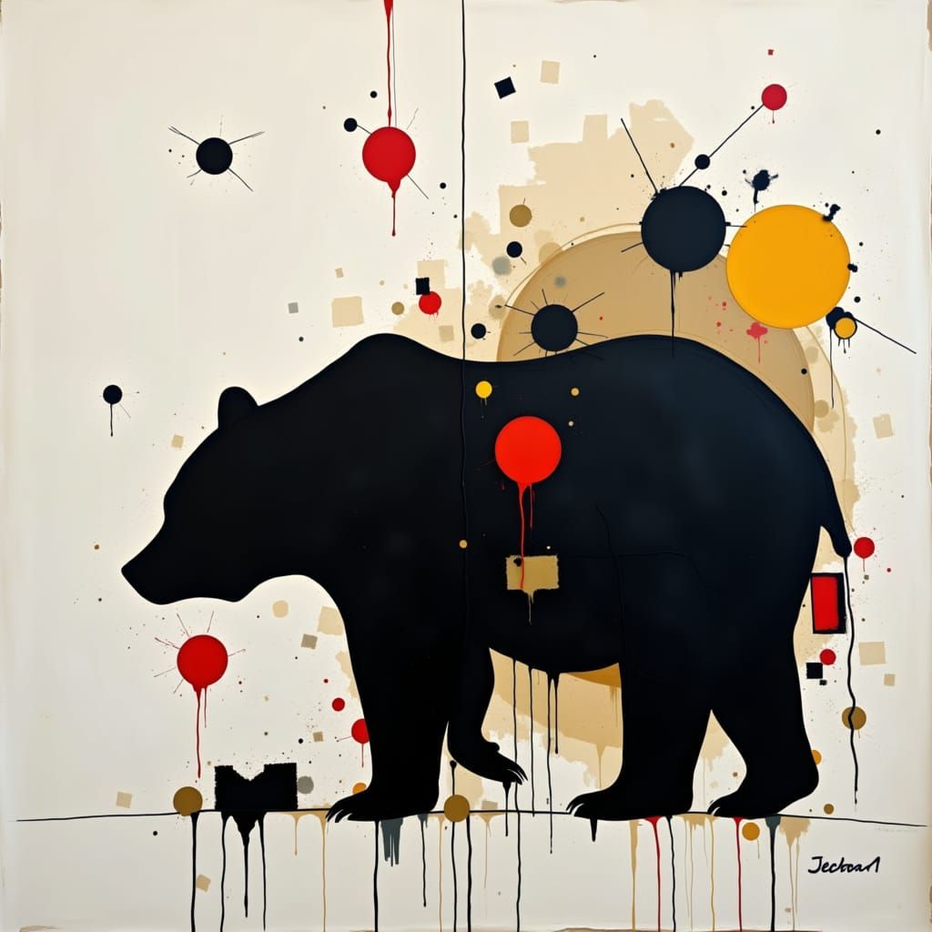 The silhouette of a bear <lora:Contexture Abstract:1.0>
