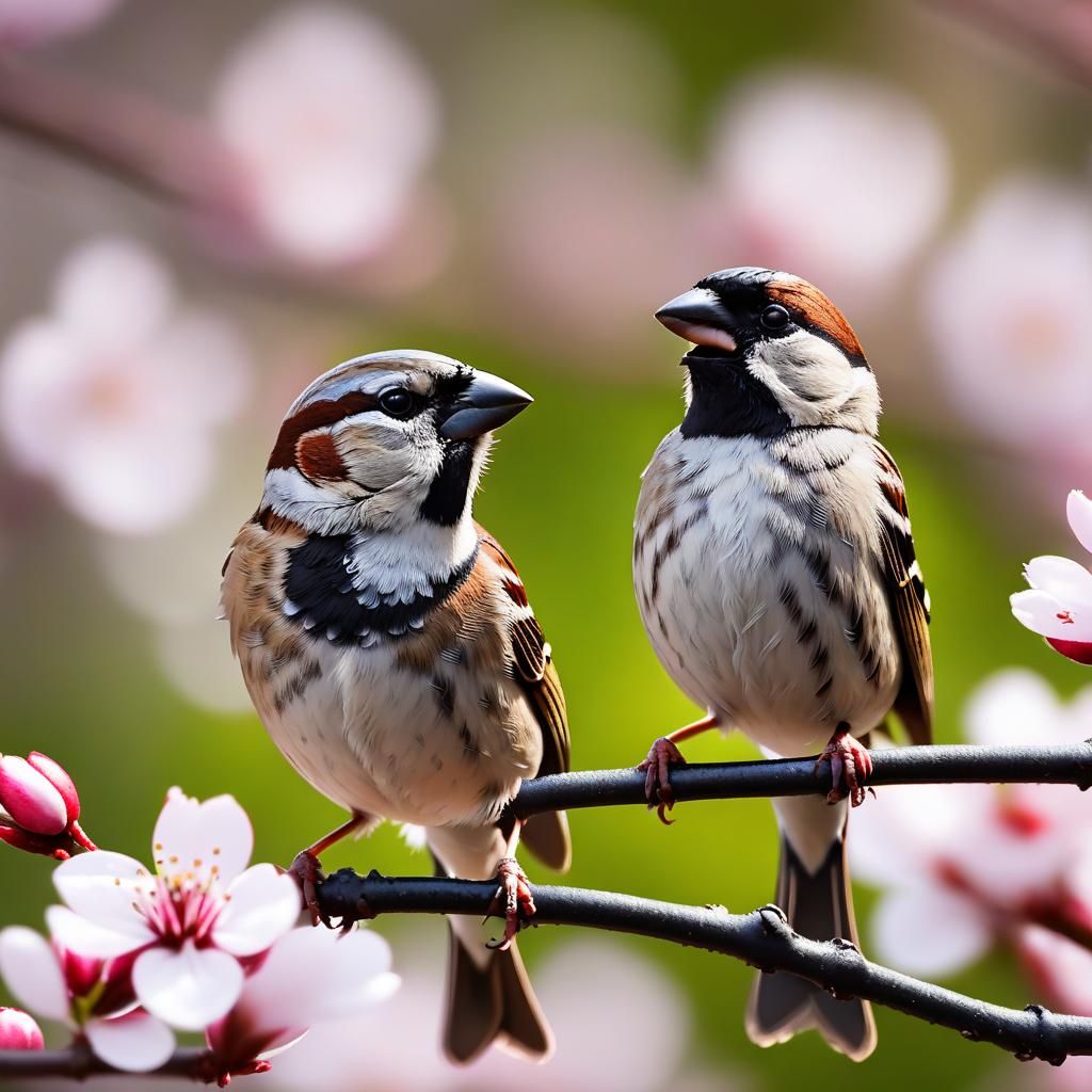 Sparrows in Love: A Springtime Bird Romance