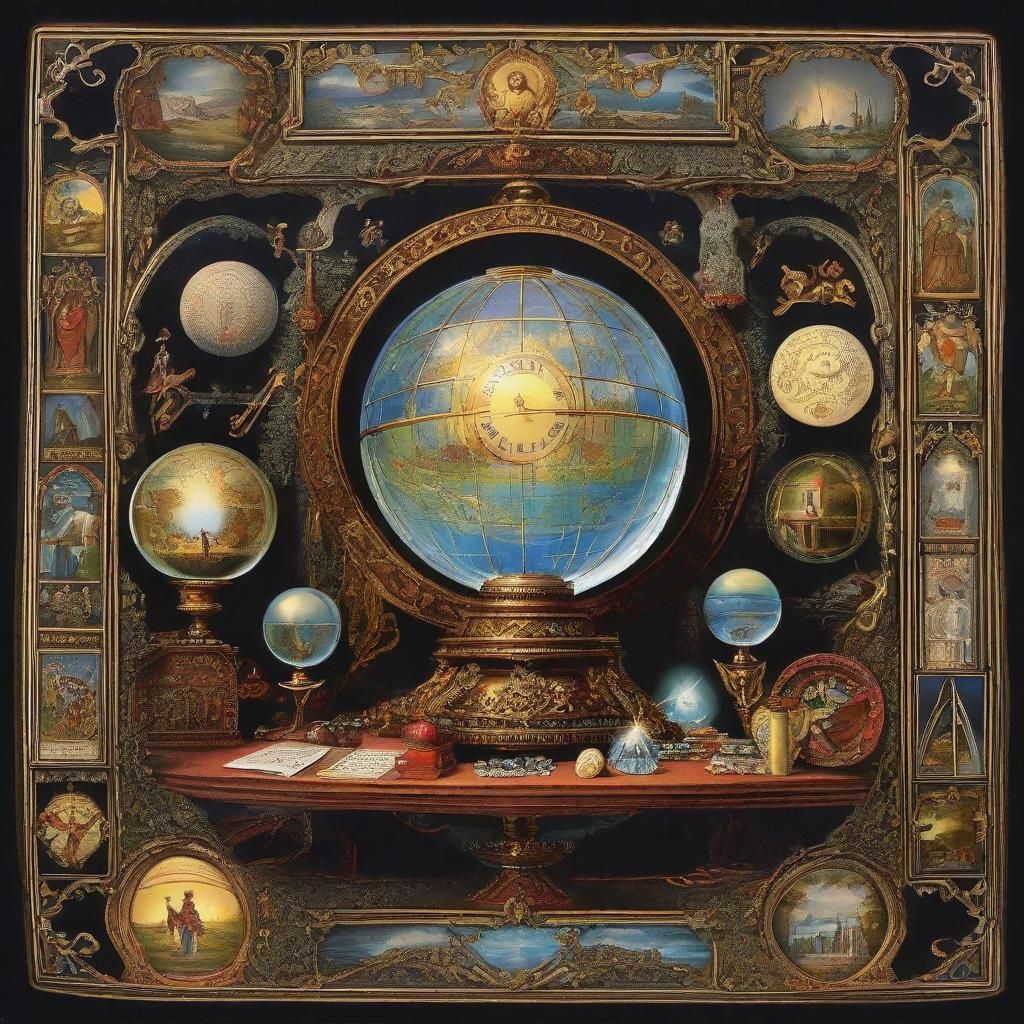 Mystical Tarot Reader in Retrofuturistic Style